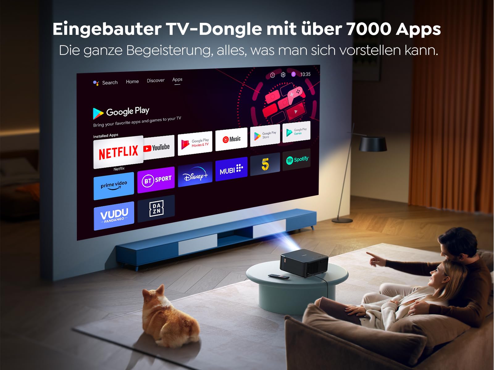 YABER Proiettore TV con NFC e autofocus, Dolby Audio/Sound di JBL, WiFi6 e Bluetooth, 1080P Full HD e 4K, Home Cinema Video Beamer