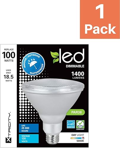 Miniatura 8 de FocoLED de cuello largo atenuables Xtricity PAR38, equivalente a 18W (120W) 120voltios, 3000K blanco suave, resistentes al agua, E26Base de tamaño