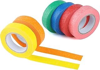 Coloured Masking Tape, 6 Rolls Masking Tape 2 Inch, Masking Tape, Packing Tape, Painter Tape, Labeling Tape, Rainbow Tape, Drafting Tape, Electrical Tape, DIY Craft Tape, Packing Tape, Craft Supplies
