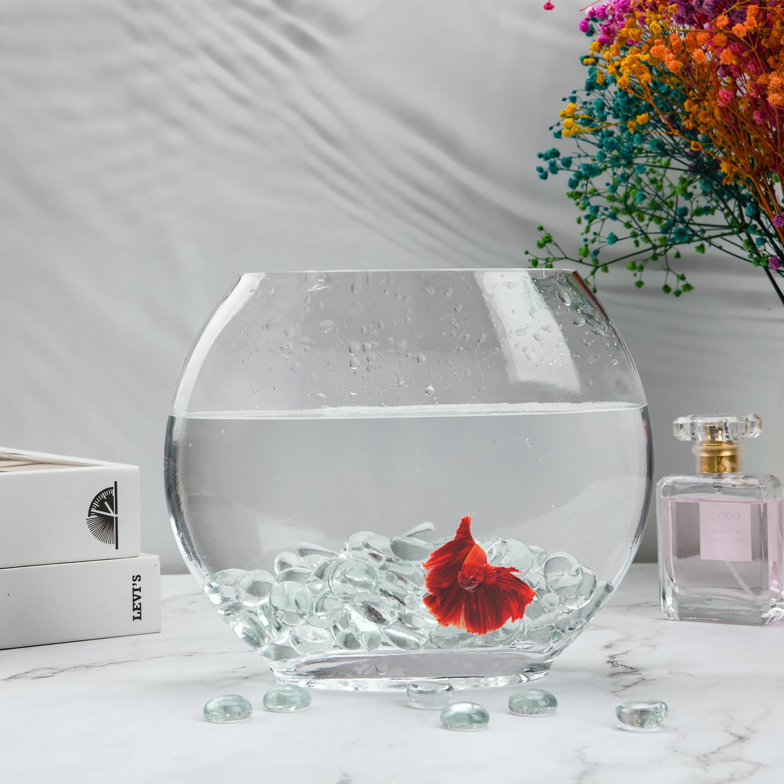 Hiziwimi 400 stuks decoratieve glazen kiezelstenen, gekleurde glazen
