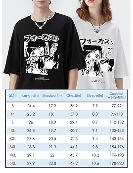 Oucouvip Oversized Anime Manga Shirts for Men Women