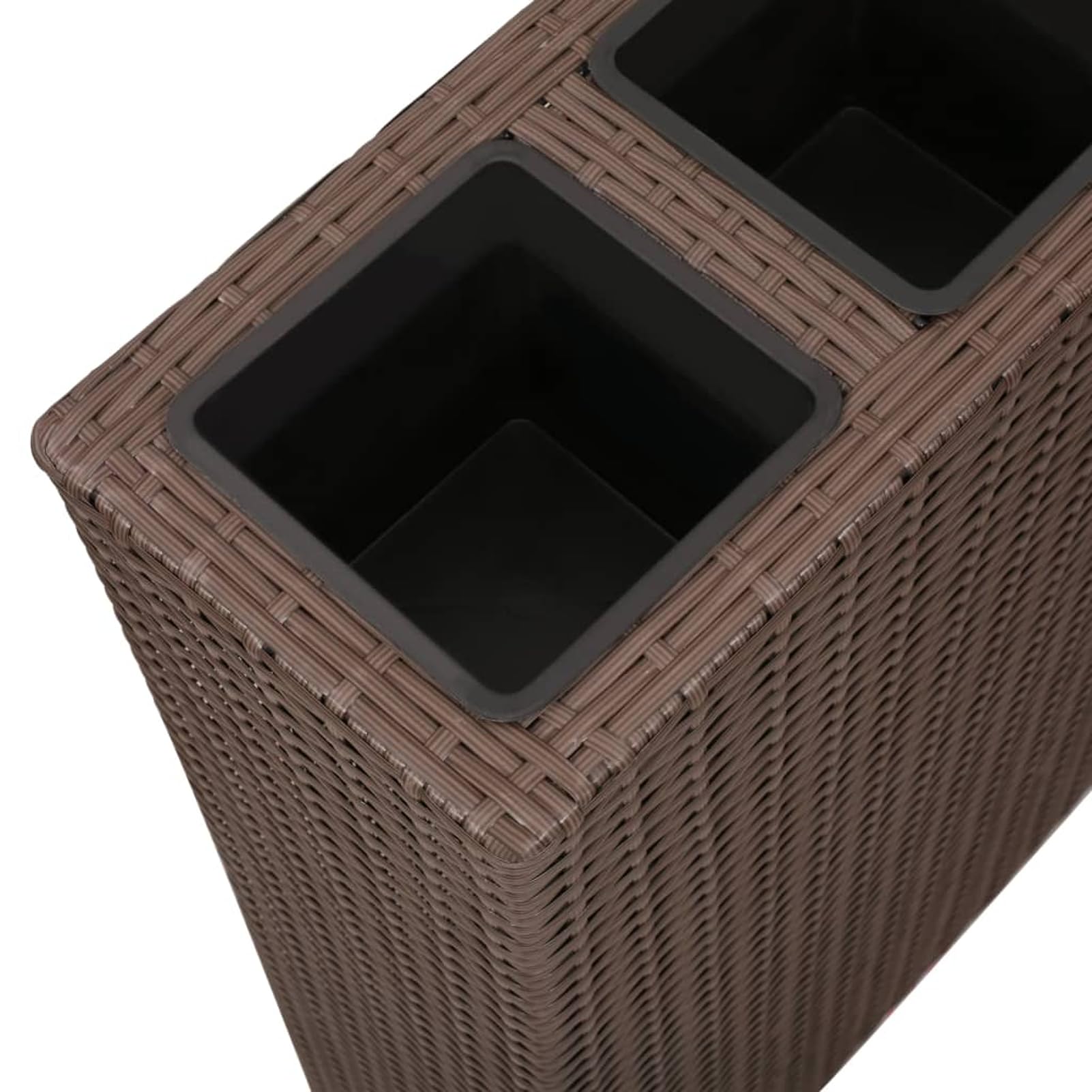 Homgoday Juego de jardinera de ratán sintético con 4 macetas, color marrón, 79 x 22 x 76 cm, modelo 41085