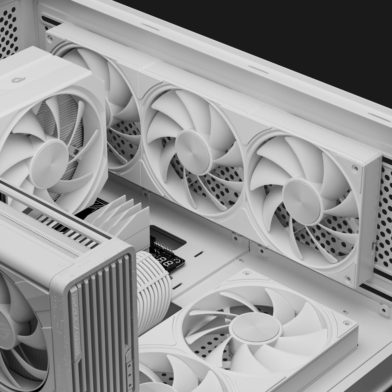 upHere Ventilateur tout-en-un pour boîtier d'ordinateur avec interface PWM à 4 broches, refroidissement haute performance, faible bruit pour un refroidissement amélioré du PC, blanc U3T3