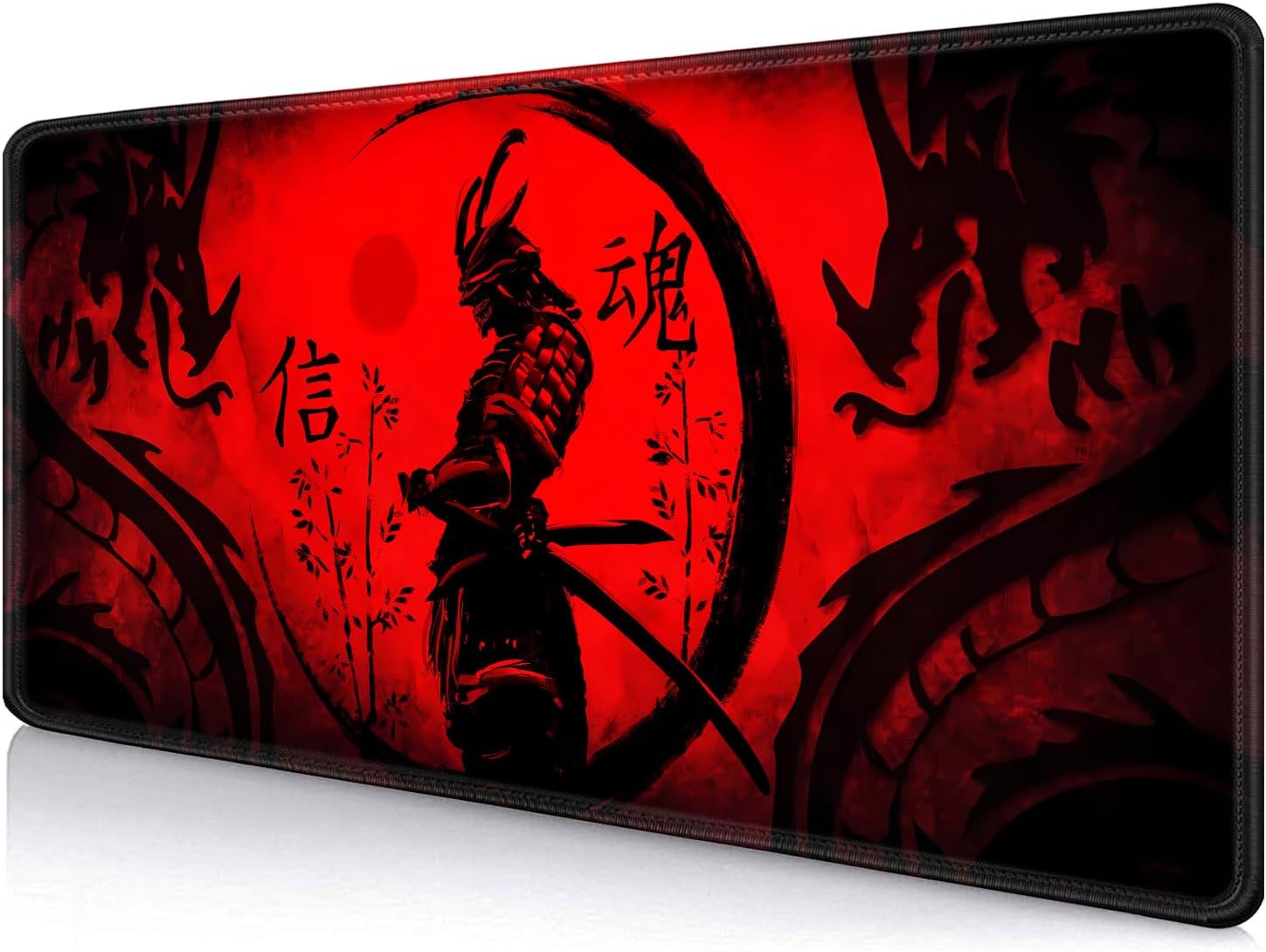 IMAYONDIA Japanese Samurai Large Gaming Mouse Pad for Laptop, Cool Anime Red Black Dragon Desk Mats, Computer Pad Desktop Mat for Gaming Player Office Extra Large Mousepad, 35.4×15.7 in IMAYONDIA Japanese Samurai Large Gaming Mouse Pad for Laptop, Cool Anime Red Black Dragon Desk Mats, Computer Pad Desktop Mat for Gaming Player Office Extra Large Mousepad, 35.4×15.7 in