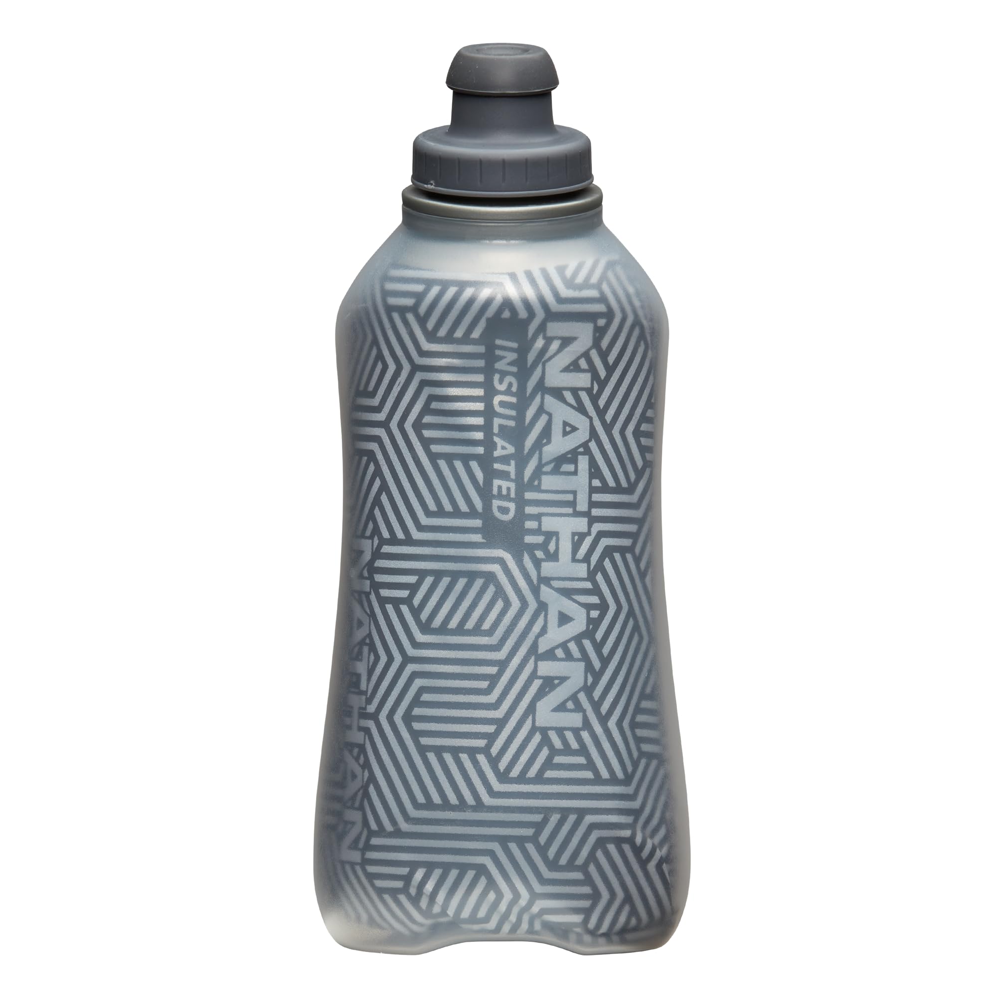 Nathan SpeedDraw 2 Insulated Handheld Running Water Bottle Flask – Double-Wall Insulation, Ergonomic Grip, Blast Valve Cap, Phone & Key Storage Pockets, Reflective Design - 18oz, Deep Blue thumbnail 4