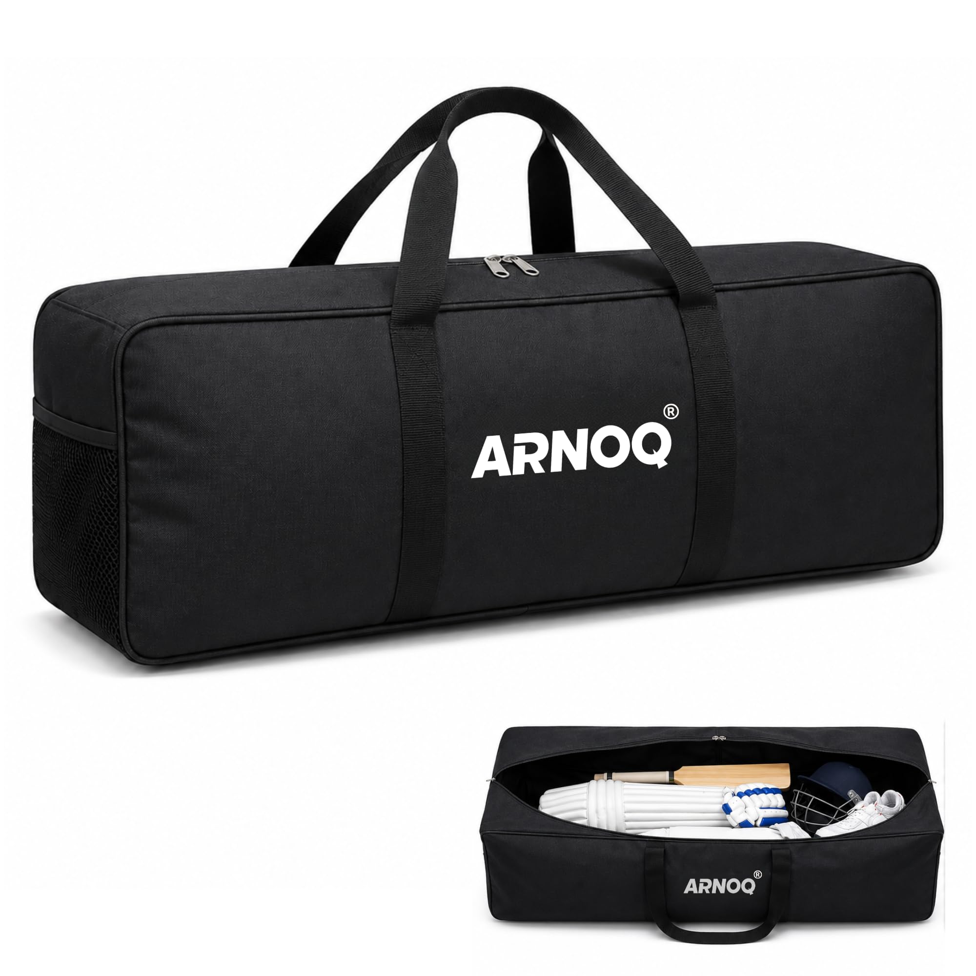 Cricket Kit Bag, Sports Gear Carry Bag for Bat, Pads, Gloves, Helmet & Shoes, Team & Indiviual Cricket Bag (Black, 55 L)-image-13