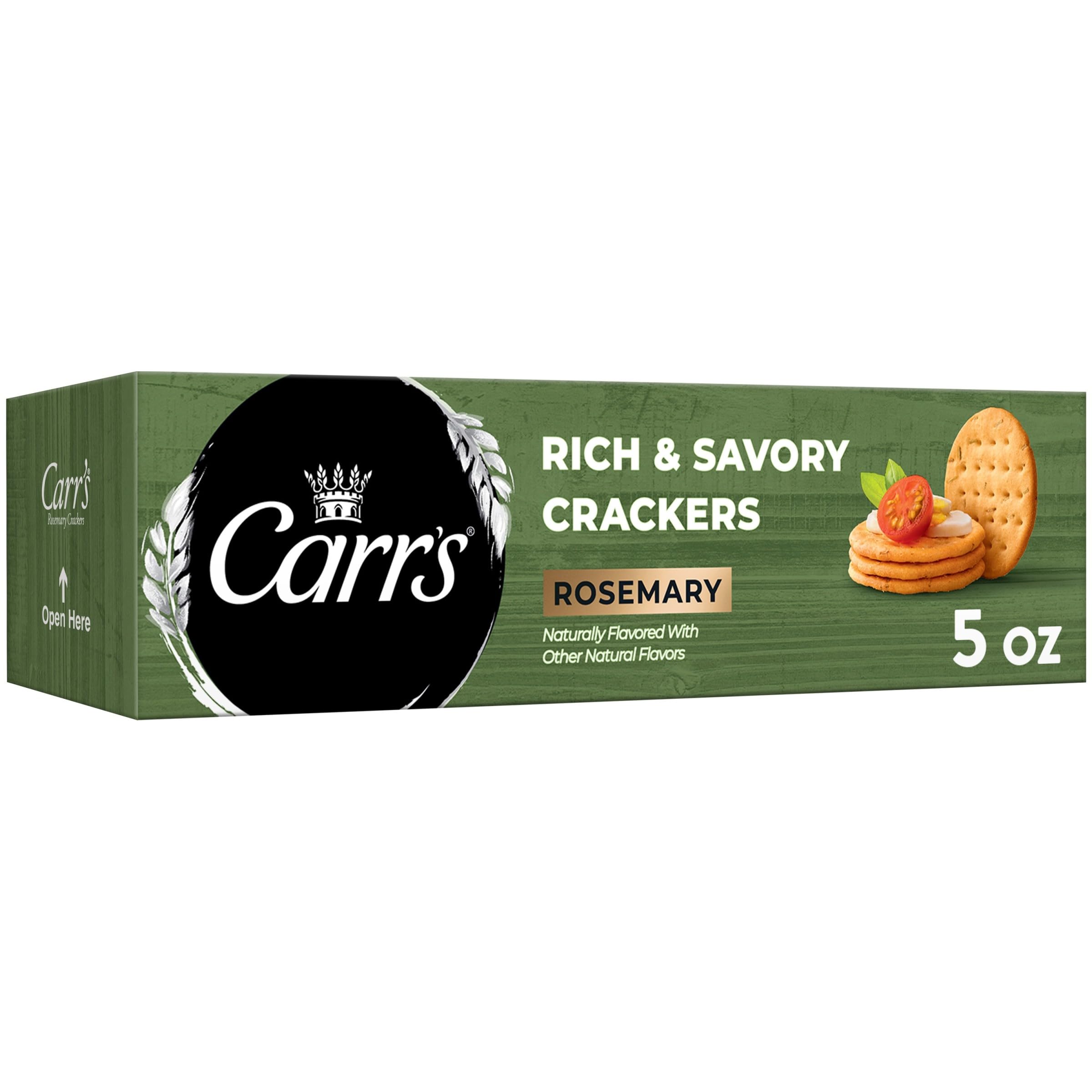 Carr's Crackers, Baked Snack Crackers, Party Snacks, Rosemary, 5oz Box (1 Box)