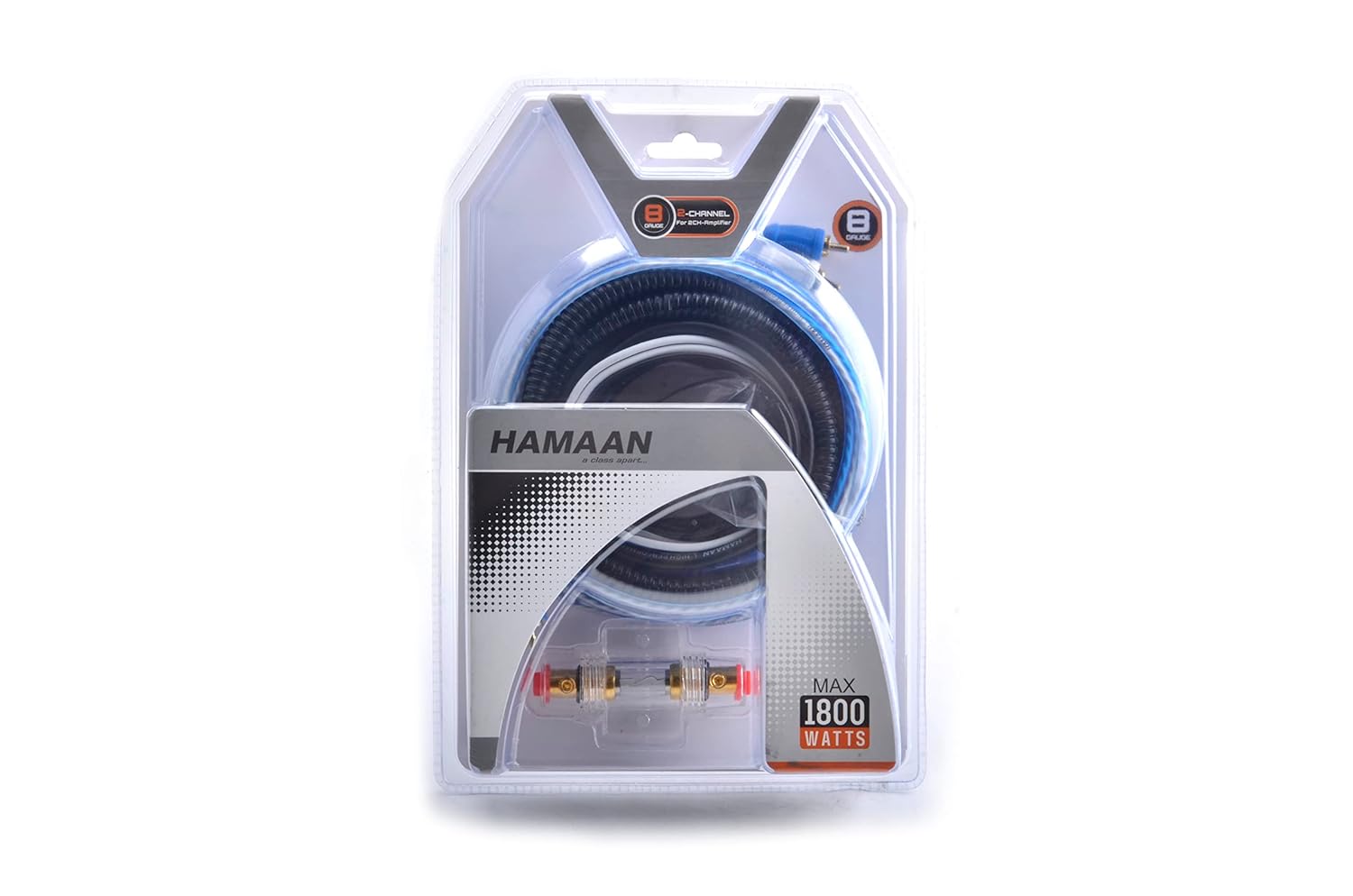 Hamaan Circuit8 Amplifier Wiring Kit for All Cars 1800 Watts (Blue and