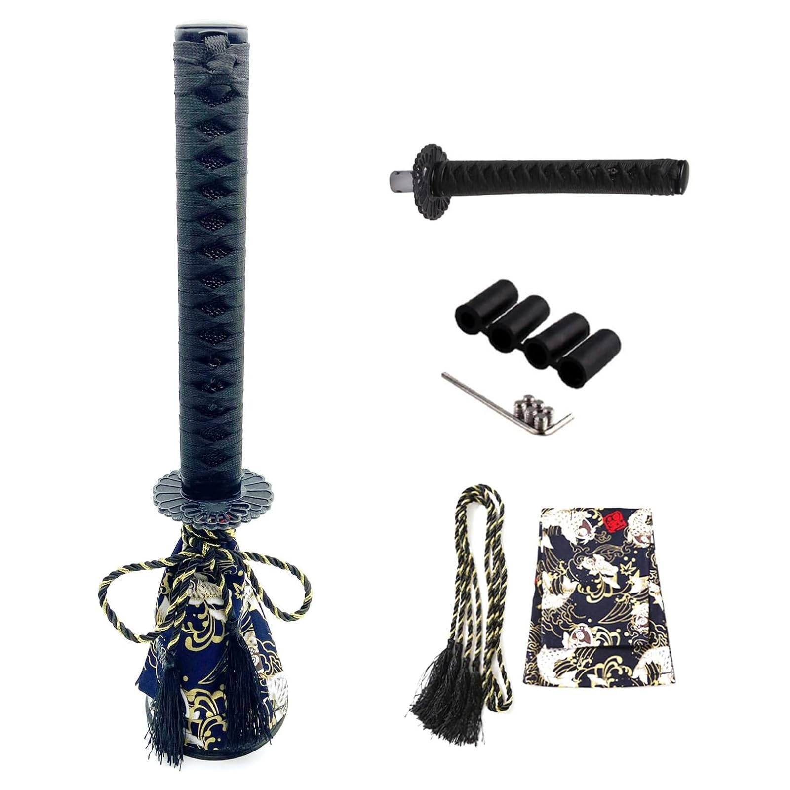 Samurai Sword Katana Automatic Shift Knob with Shift Knob Boot Cover Kit for Most Manual/Automatic Transmission Cars (Black)