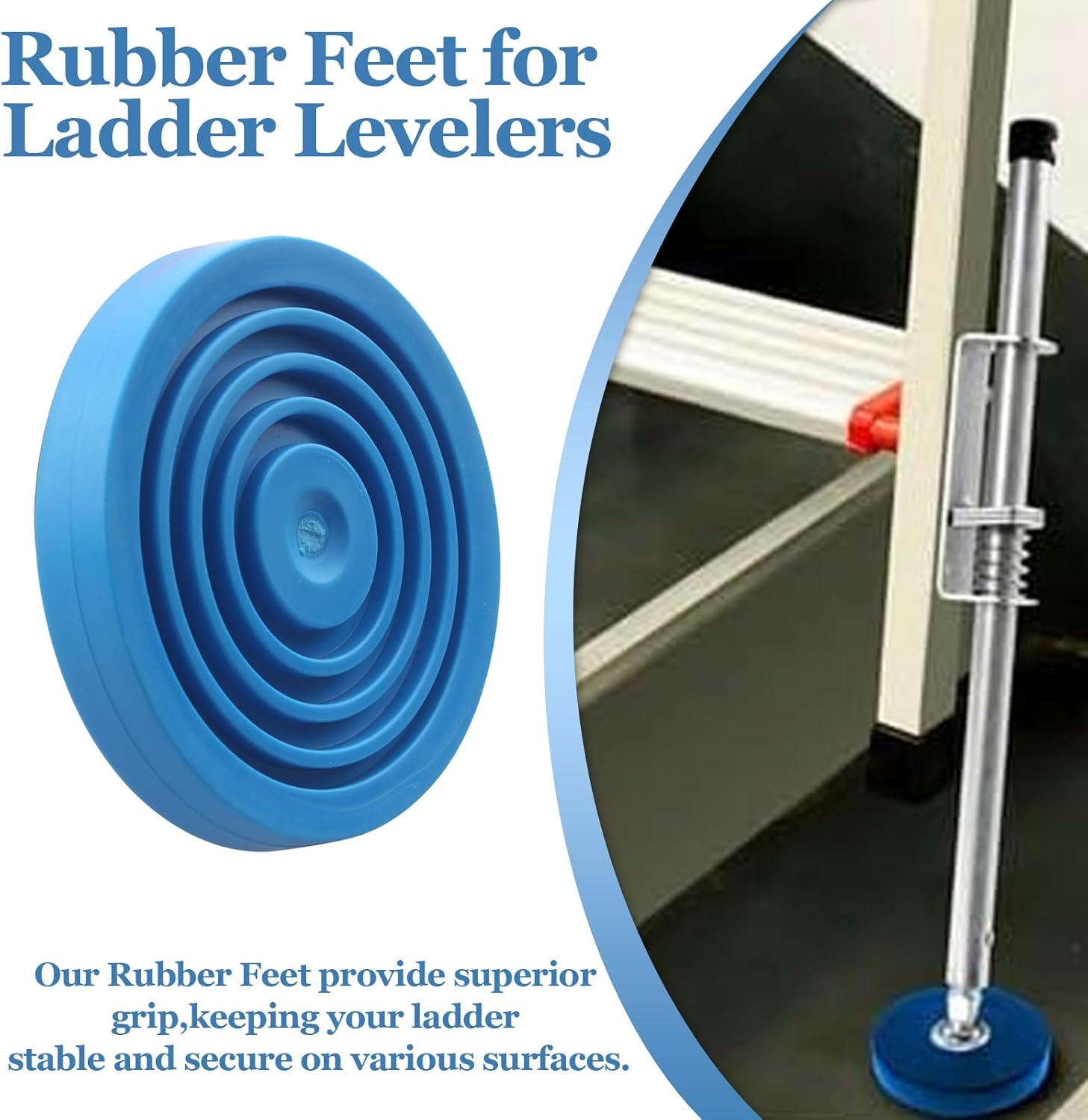 Replacement Rubber Feet for Xtenda-Leg Ladder Levelers with Screws,Non-Slip Foot Pads for Extension Ladders,2 pcs