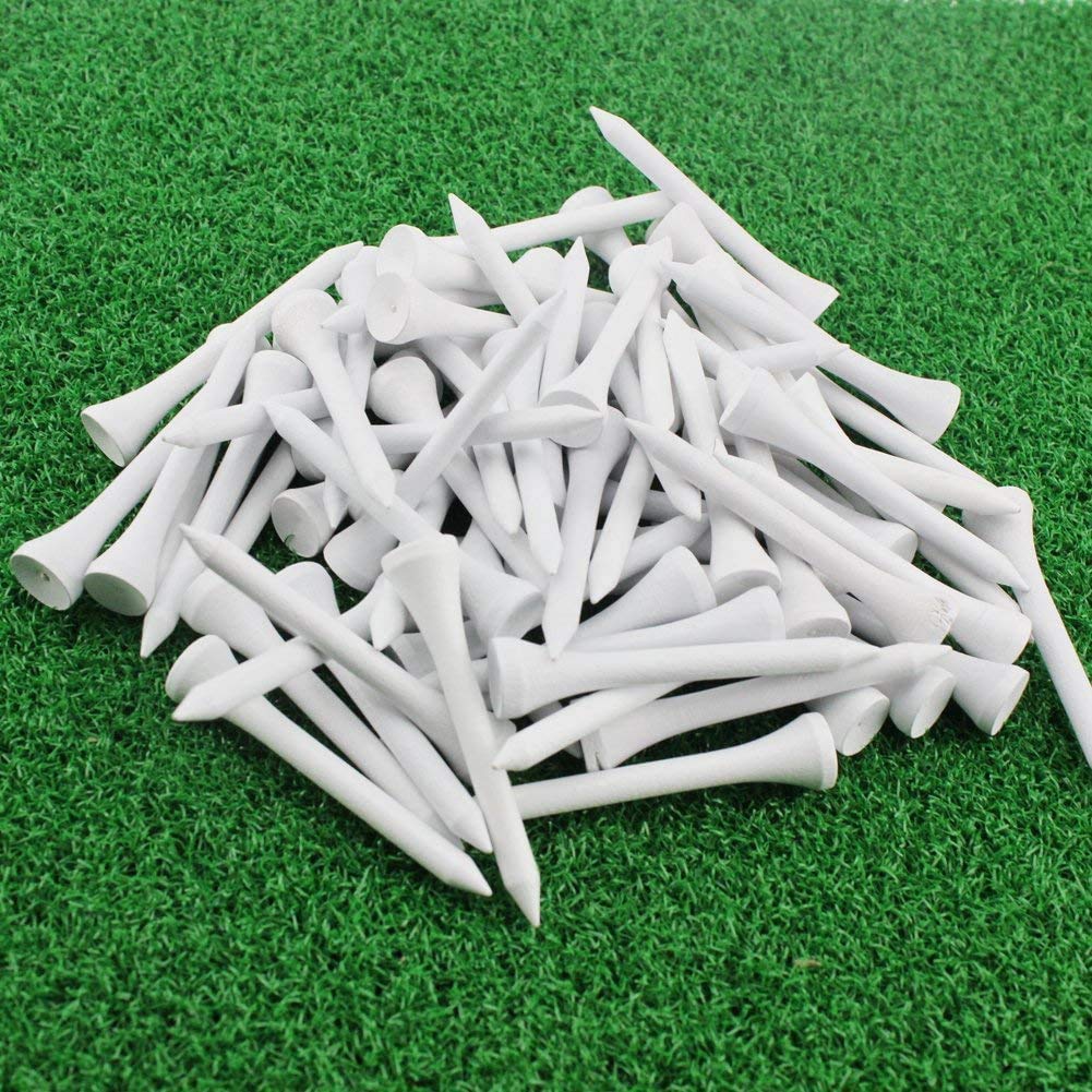 KOFULL Professionelle Golf-Tees aus Holz, Größe 54 mm, 100 Stück/ 70 MM, 50 Stück
