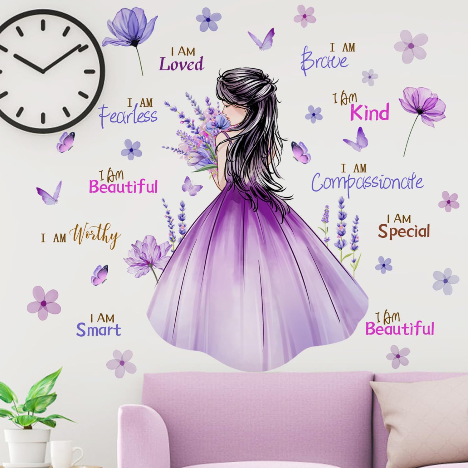 INDIAN ROYALS Girls Wall Decals, Inspirational Girl Stickers, Princess Wall Sticker (30CM x 90CM, 2 Sheets)-image-28