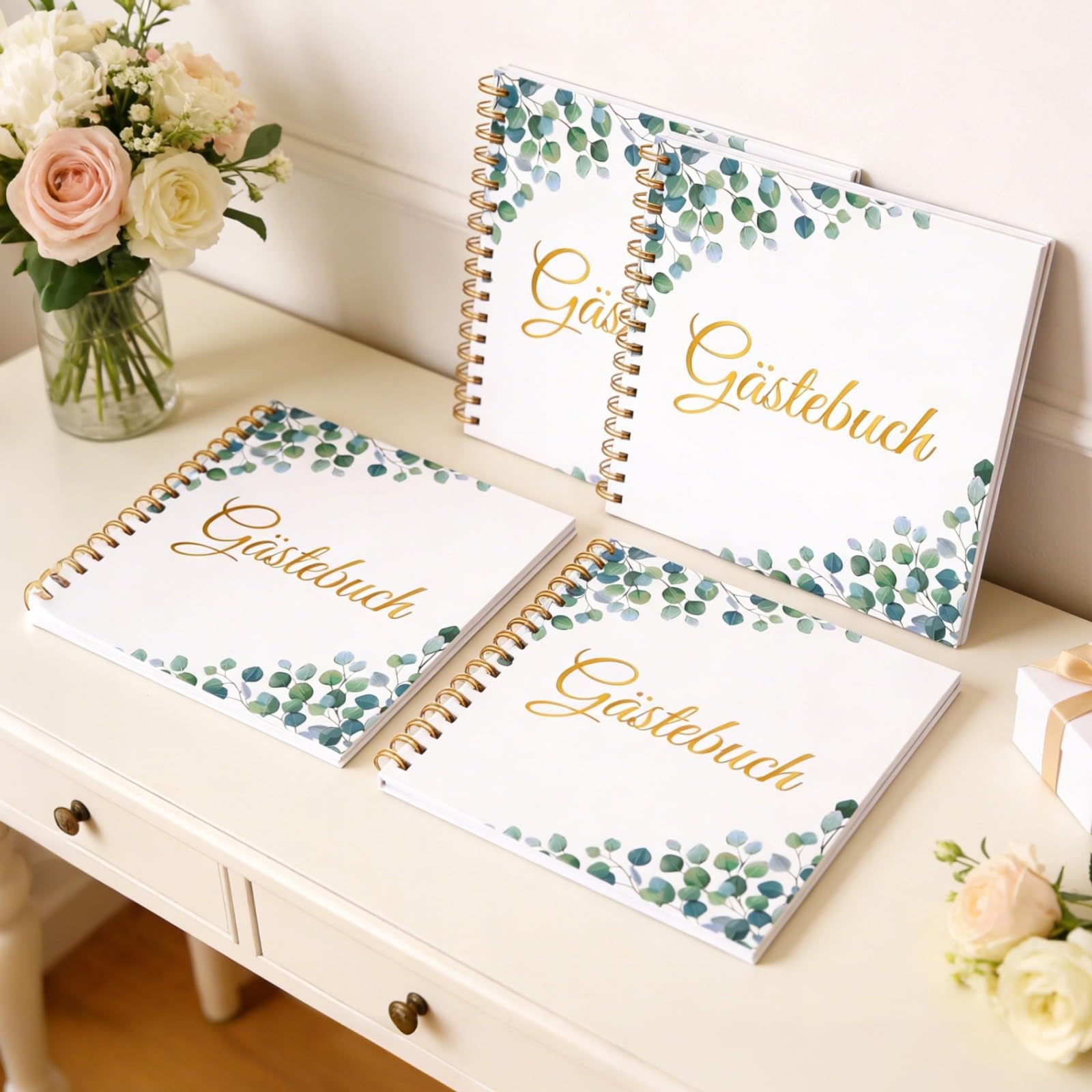 Universal Gästebuch mit Blatt Motiv, Eintragalbum für Hochzeit & Feiern, Botanisches Erinnerungsbuch, Dekoratives Tagebuch (Varianten 1)