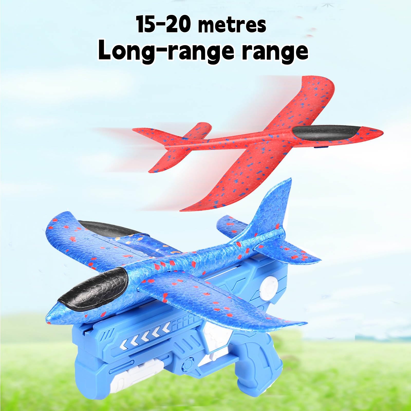 Styroporflieger Mit Katapult - 3er Set Mit LED Für Kinder Ab 3 Jahre