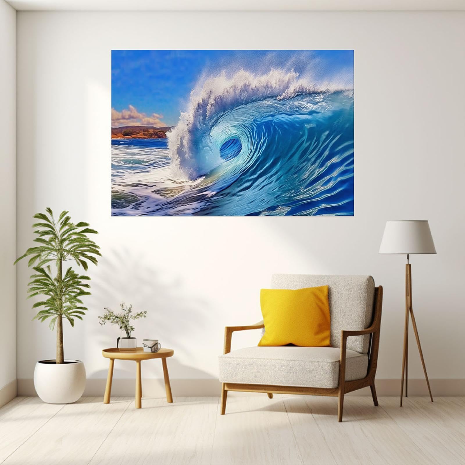 絵画、キャンバスに油絵、海 キャンバスに海油絵、貝殻絵、細密画布面海洋油絵、貝殼繪絵