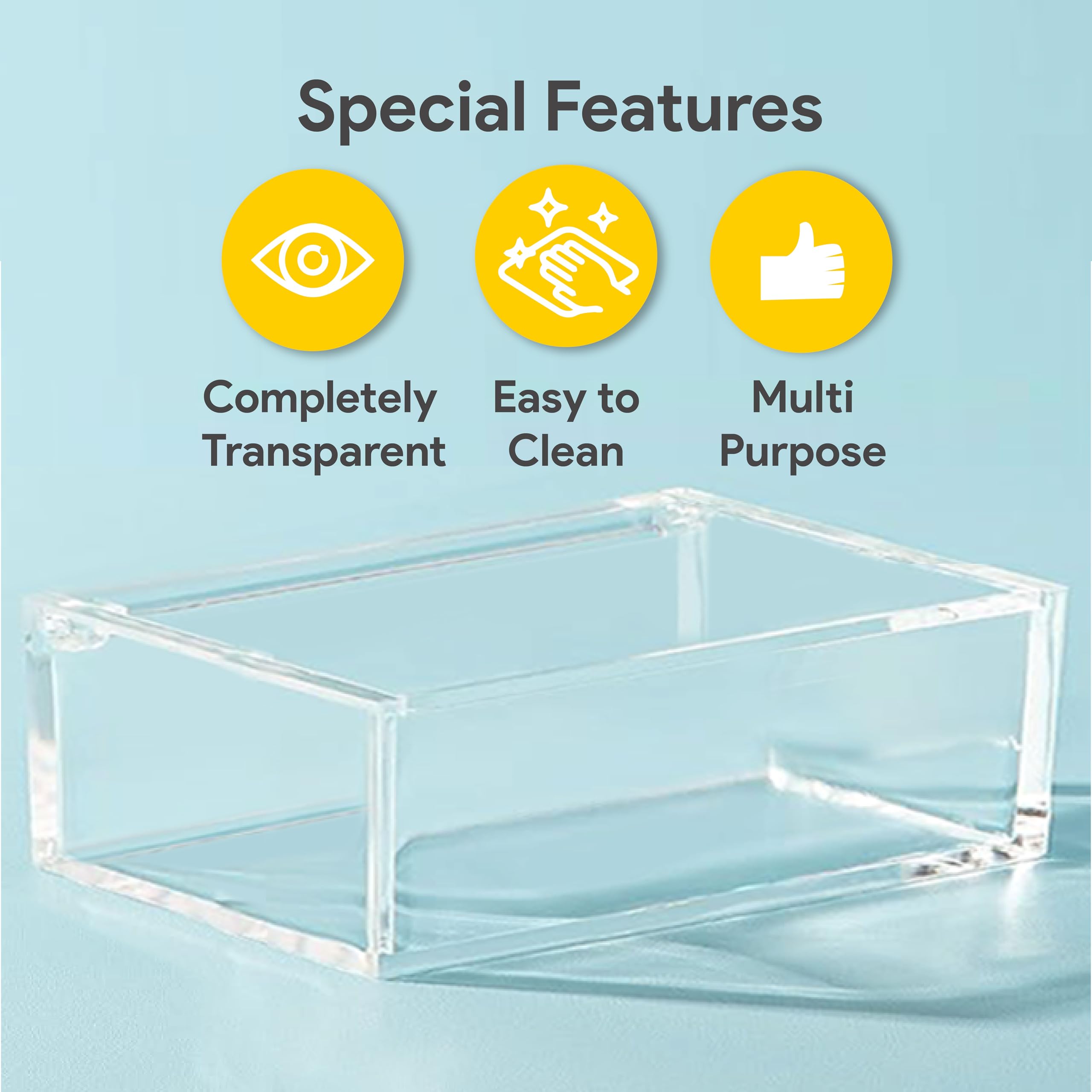 Amazon.com: Hammont Clear Acrylic Box with Hinged Lid – Small