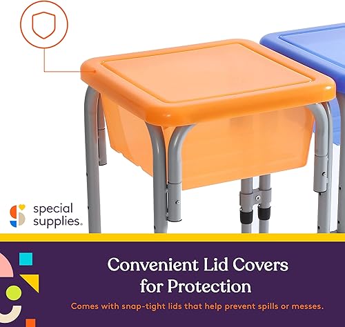 Miniatura 2 de Special Supplies Mesa de actividades sensoriales para niños y niños pequeños, con cubos de plástico y juguetes de playa para aprendizaje