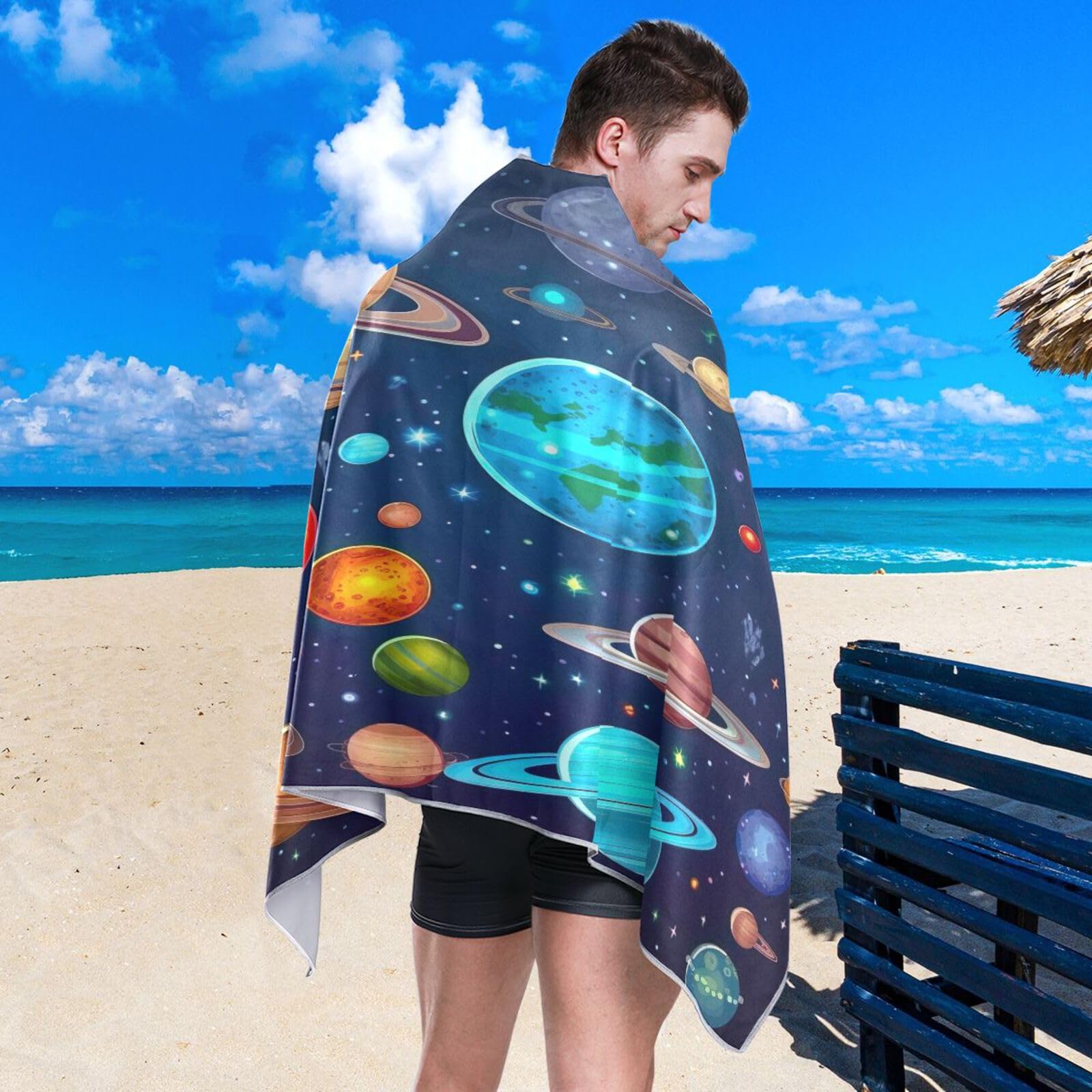 Amazon.com: Blueangle Galaxy Planets Beach Towel - Lightweight
