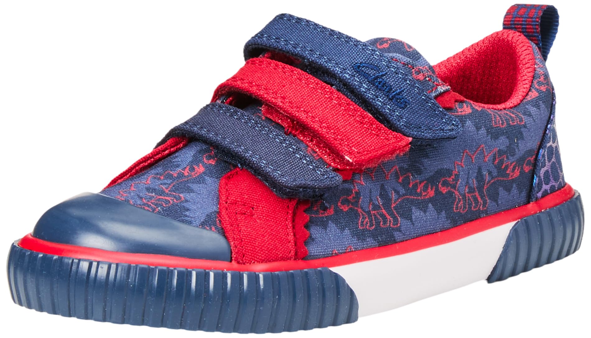 Clarks Boys Navy/Red Tri K Canvas Shoes Colour: :, Fit: G Size 8.5 Kids