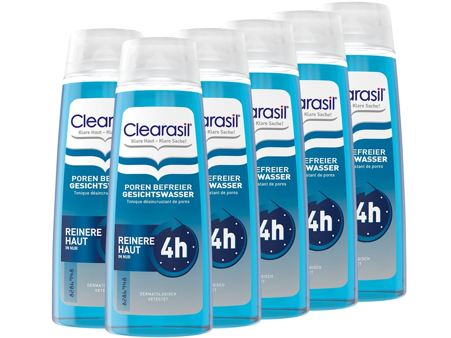 Clearasil Poren Befreier Gesichtswasser - Zur Reinigung der Poren & für sichtbar reinere Haut im Gesicht - 6 x 200 ml