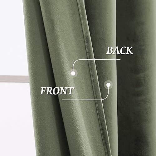 Miniatura 105 de RYB HOME Cortinas de terciopelo súper lujosas con diseño de bolsillo para barra, cortinas de privacidad con aislamiento térmico para oscurecer