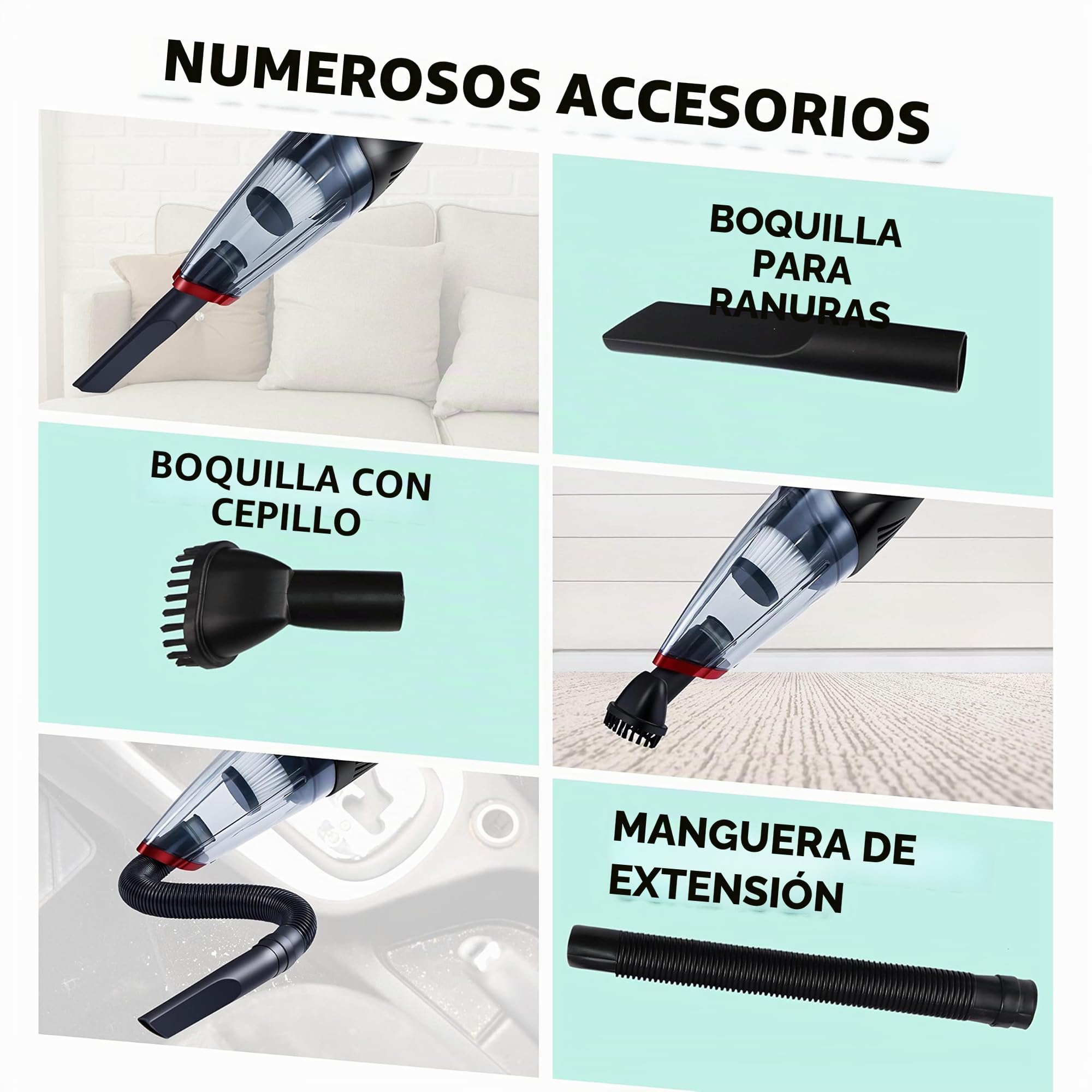 Samsung Aspiradora de mano recargable, batería, HEPA, 6200 Pa, para coche e inalámbrica