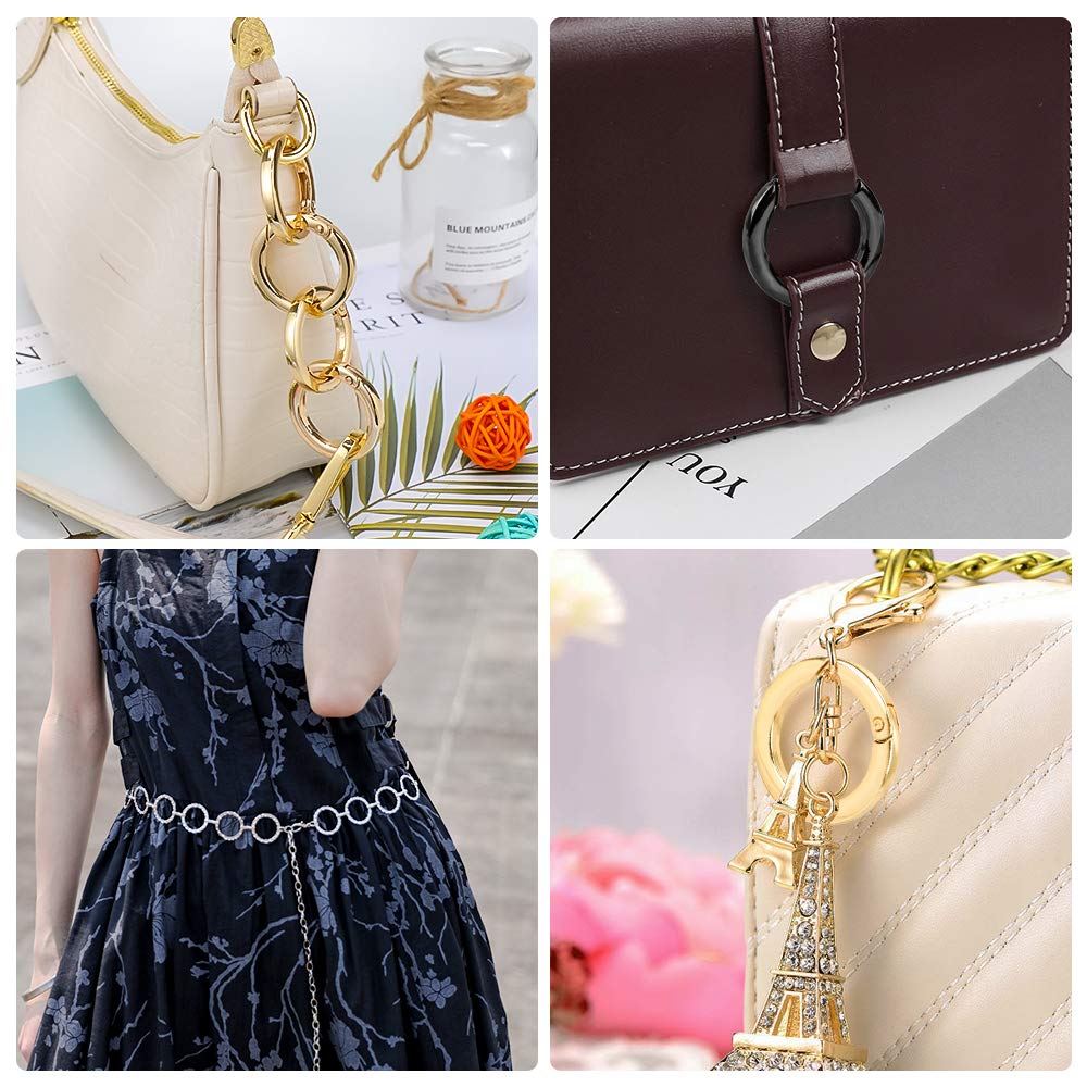 16 Pezzi Anelli A Molla Per Portachiavi - 35mm, 4 Colori | Per Borse, Cinture E Accessori Fai Da Te