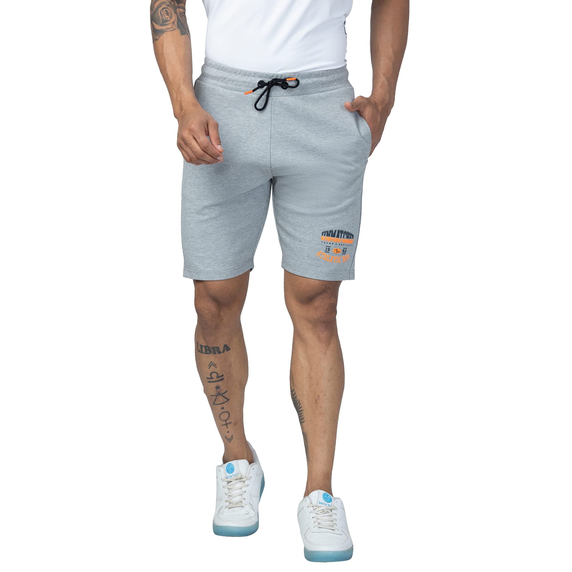 Spykar Men Ecru Melange Cotton Regular Fit Shorts-image-29
