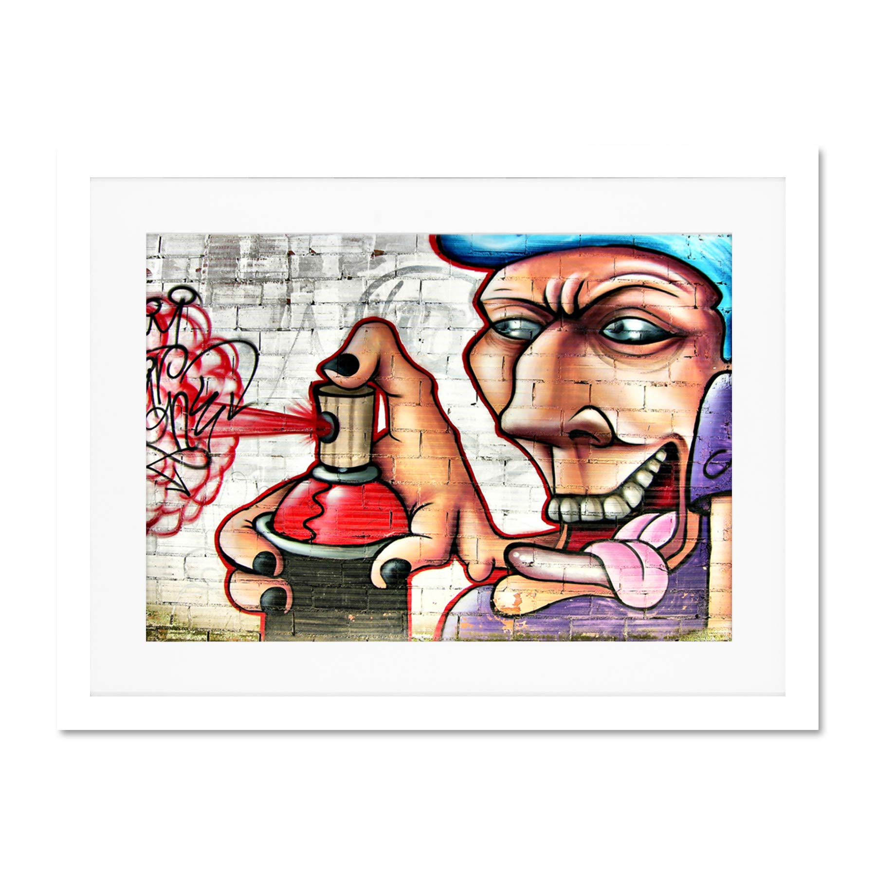 Graffiti Tagger Spray Can Large Art Print Poster Wall Decor 18x24 inch Supplied Ready To Hang With Included Mount Brackets