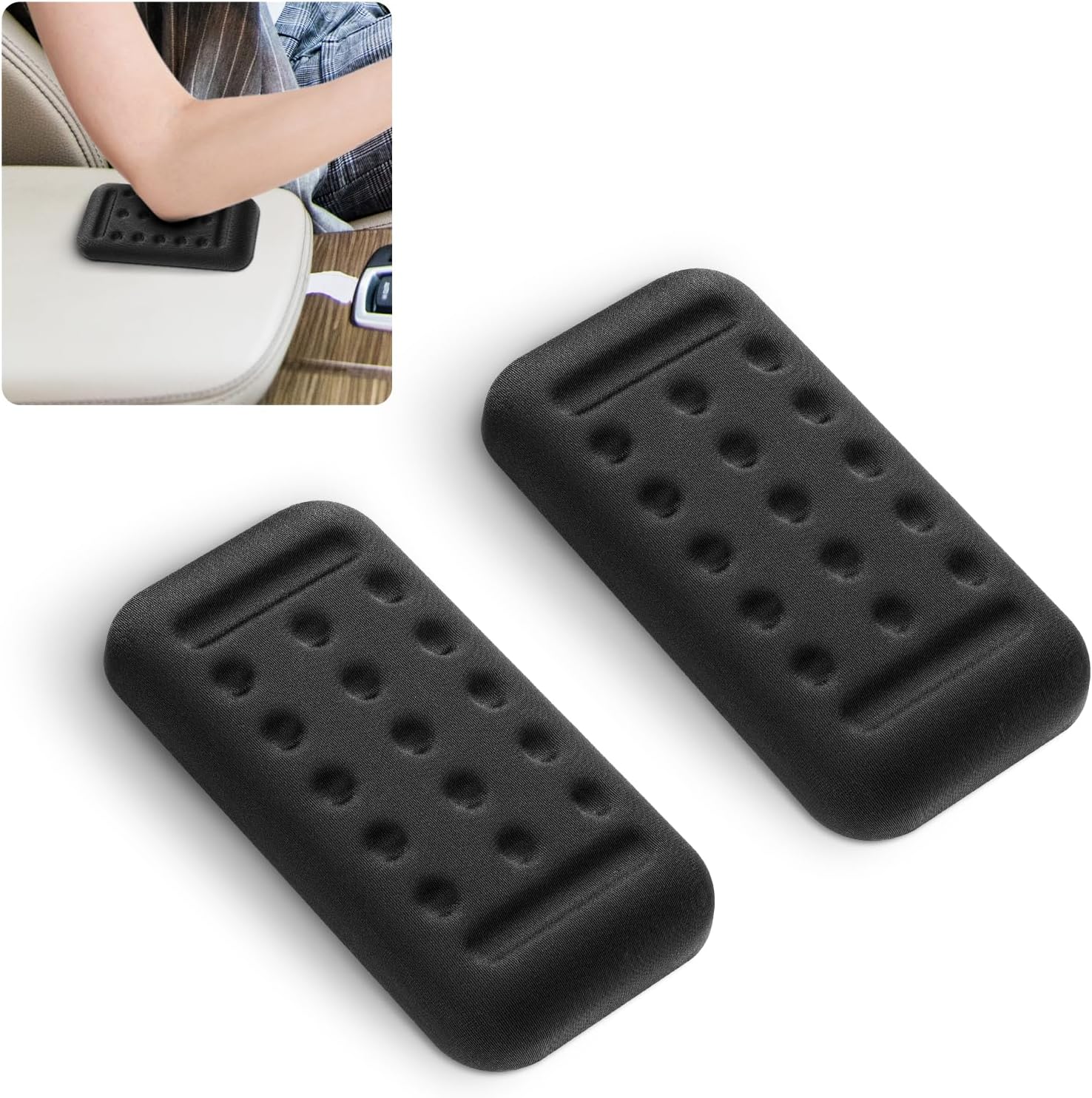 Bestmoy 2Pack Car Armrest Pads, Memory Foam Elbow Cushion and Pain Relief for
