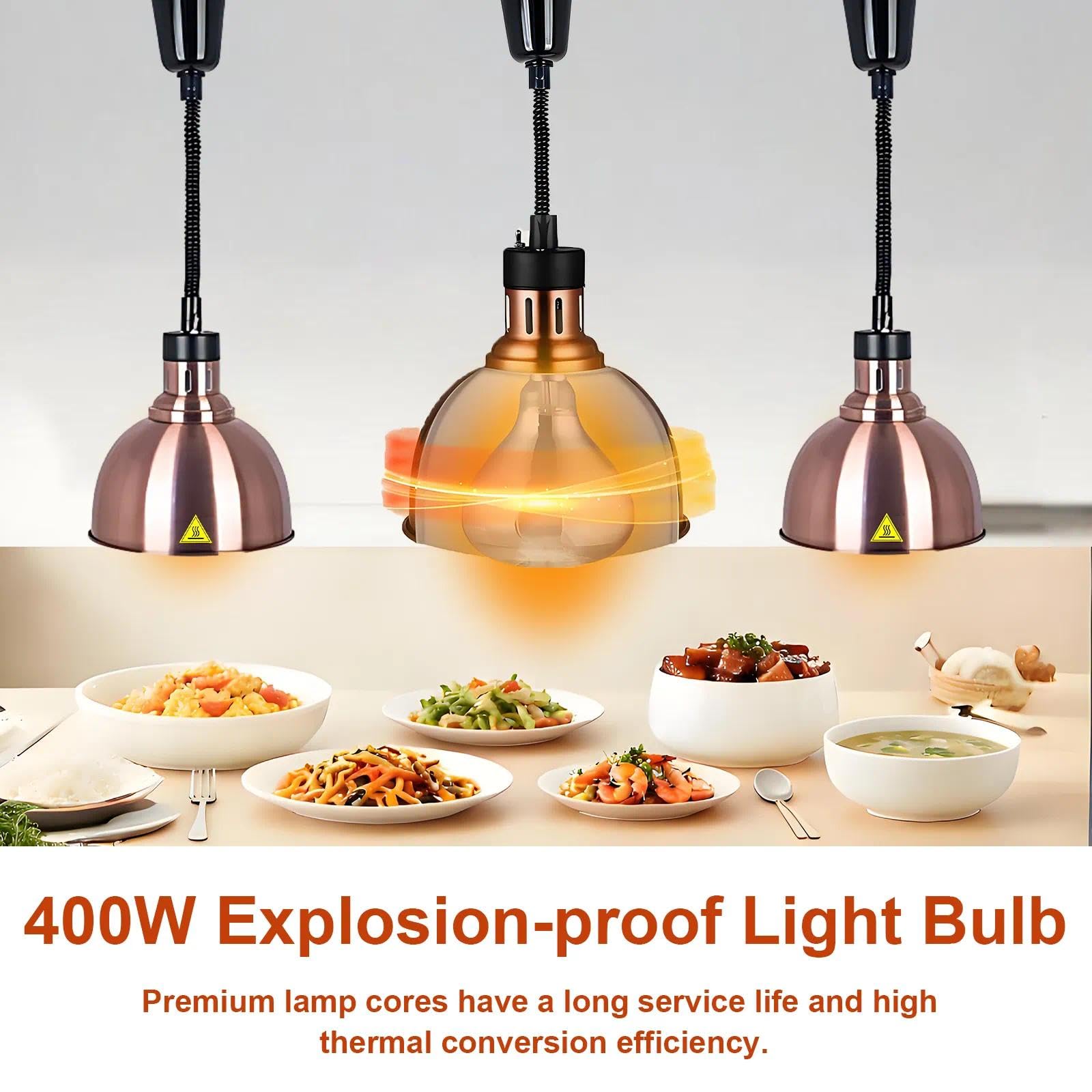 Ampoule pour Lampe Chauffante Cuisine Professionnelle, 250W, Idéale pour pour Restaurant, Cuisine et Buffet