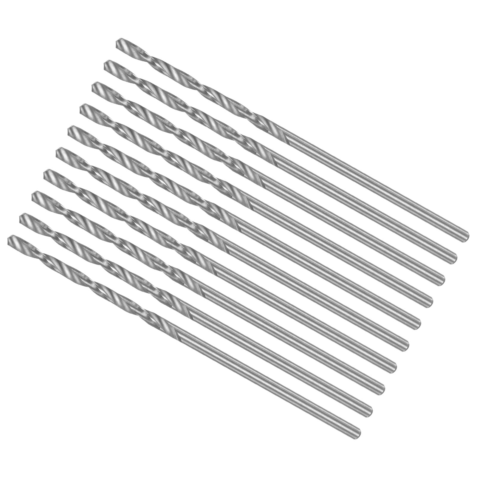 CoCud Micro Drill Bits, 1.55mm Drill Diameter 50mm Total Length, 6542 High Speed Steel Fully Ground Twist Drill Bit - (Applications: for Copper Metal Wood), 10-Pieces โ image 1