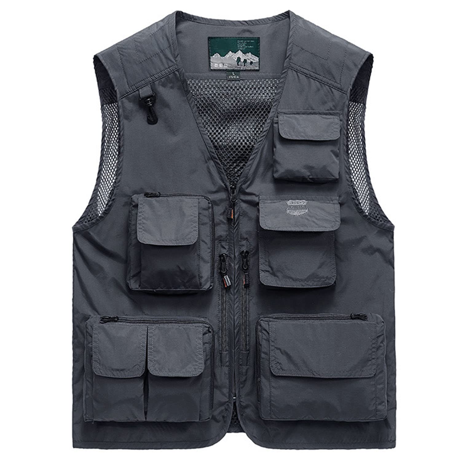 Chaleco De Hombre con Multibolsillos Chaleco De Verano Transpirable Chaleco De Pesca Exterior Chaqueta Casual Sin Mangas Fotografía Chaleco De Senderismo