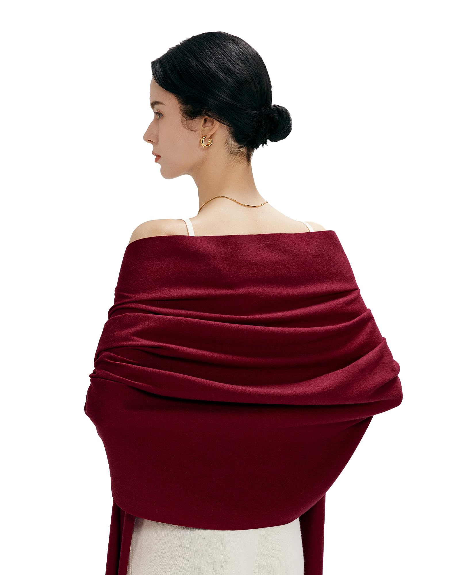 MaaMgic Sciarpa con Frange in Tinta Unita da Donna Morbida e Soffice di Misto Cotone per Autunno Invernale 200 * 70cm