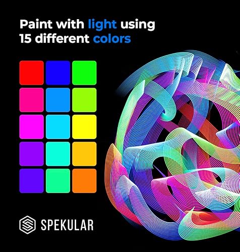 Miniatura 6 de Spekular Juego de envoltura de luz LED, varita de luz LED magnética portátil con 28 LED y 5 efectos  para fotografía, videografía, vlogging,