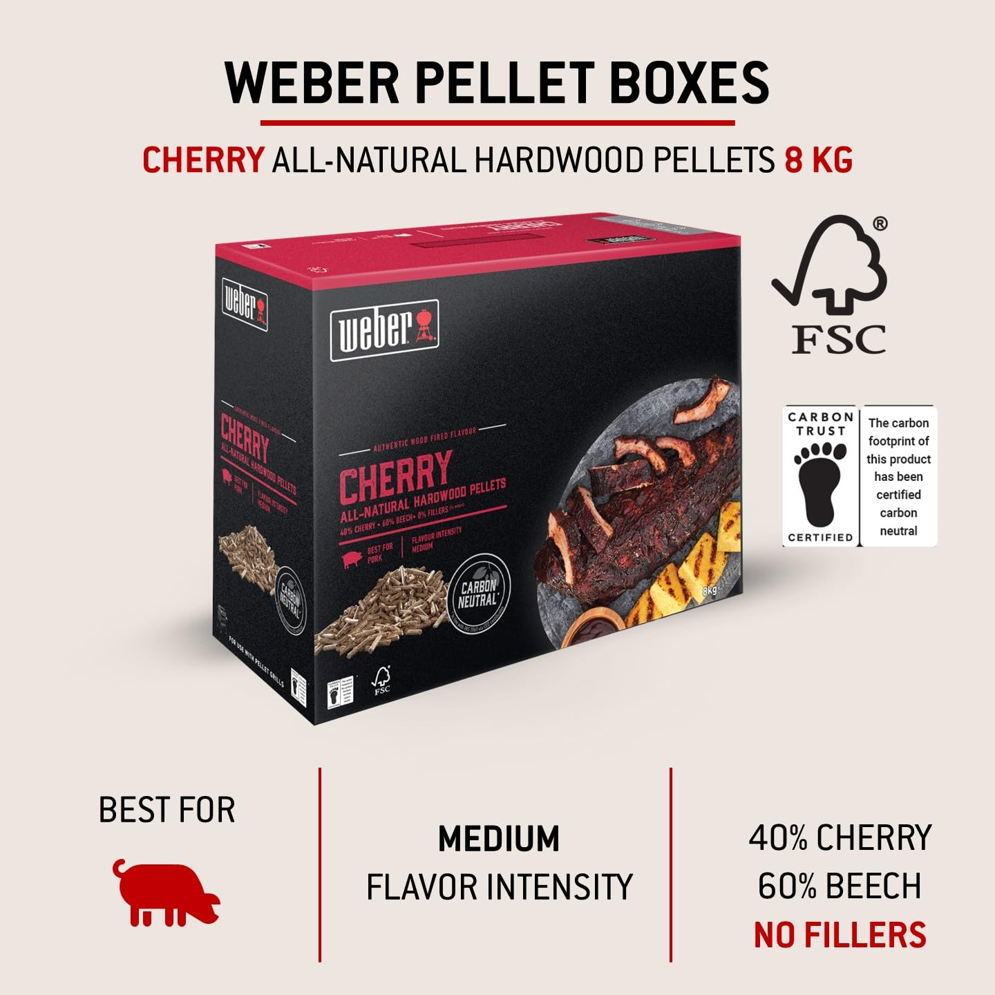 Pellet di legno FSC Weber - Ciliegio Cod. 18293