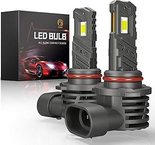 IKENKO 9005 LED Headlight Bulbs, 500% Brightness 16000LM 6000K Cool White, Upgraded 1:1 Mini Size All-in-One Conversion Kit, Wireless Plug and Play HB3 LED Fog Light Bulb, Pack of 2
