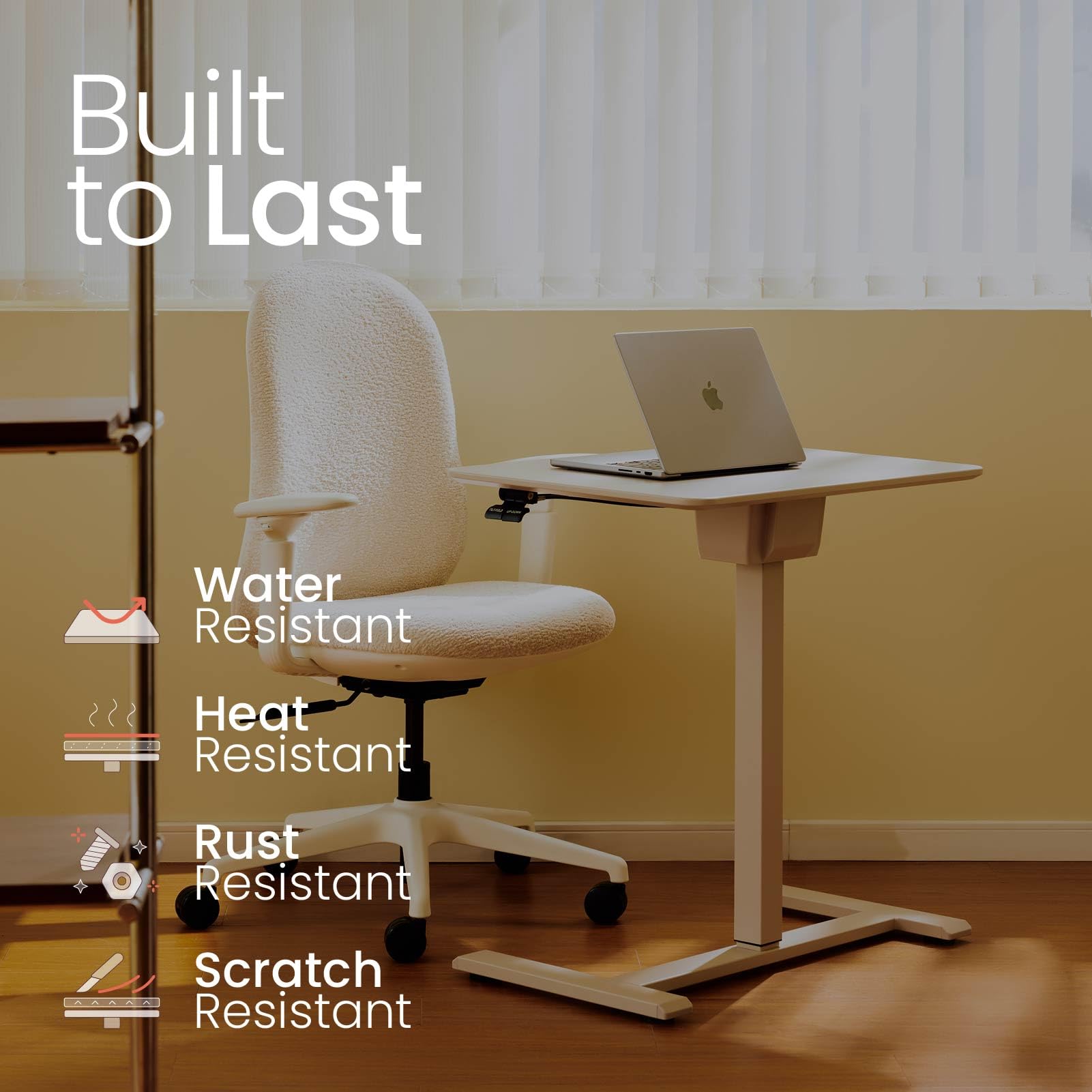 ANYDESK FOLD - Escritorio móvil de pie, portátil con ruedas con bloqueo, escritorio plegable, estaciones de trabajo para computadora, utilizado para el hogar, mesa auxiliar de sofá, mesita de 3