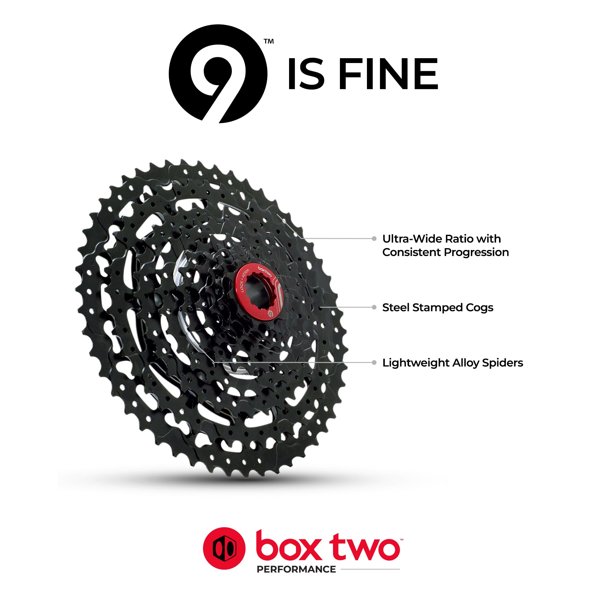BOX COMPONENTS Box Two Prime 9 Cassette 11-50t Negro Casete, Unisex