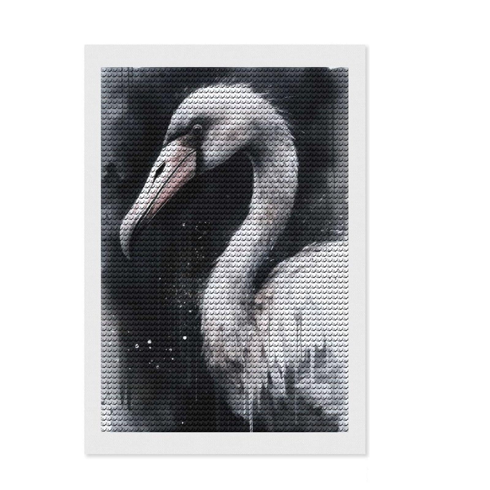 Junmoney Flamingo Beauty Watercolor DIY Diamond Art Canvas Kit 8"x12", Stress Relief Craft, Boho Decor, for Family Craft Time, Festive Craft Gift