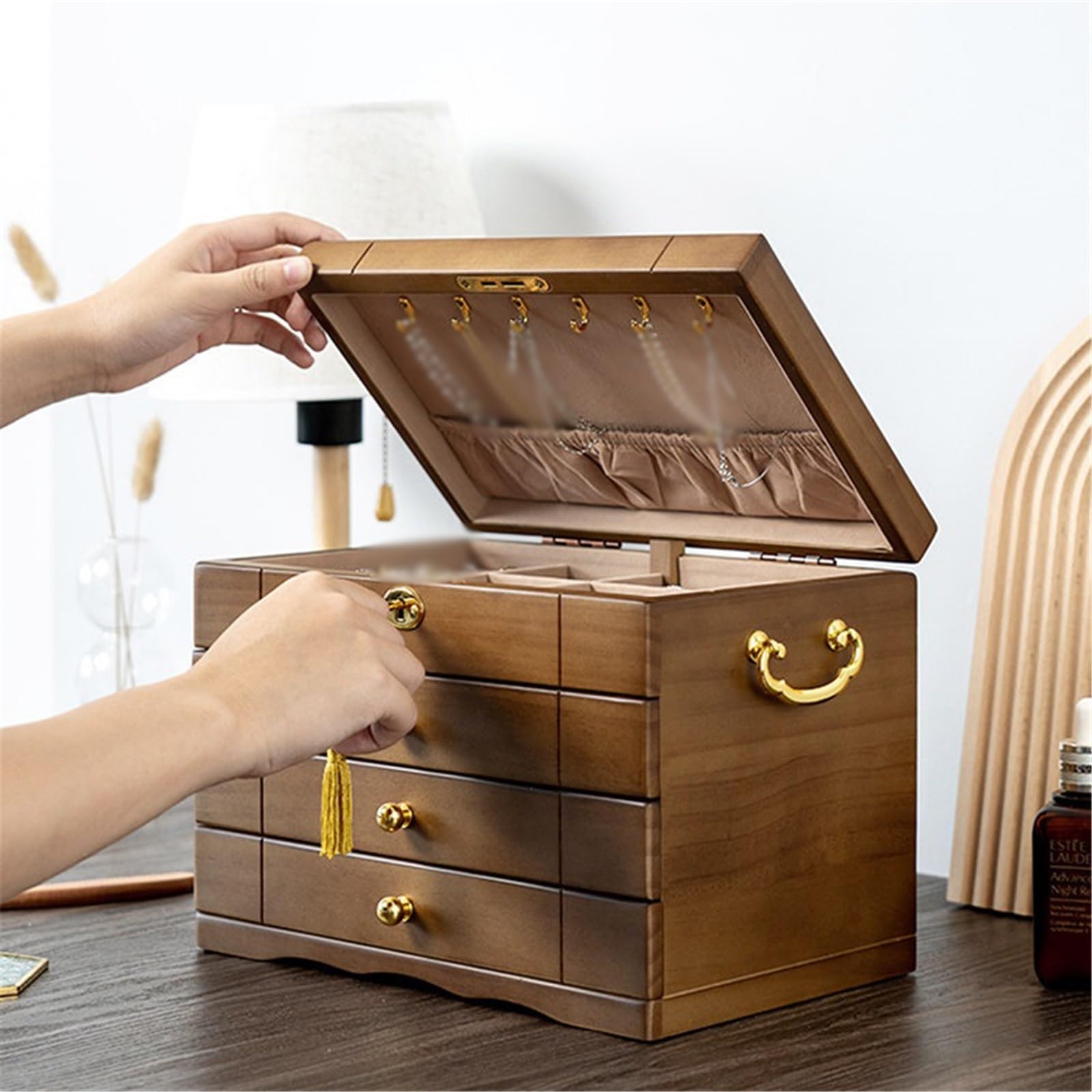 Schmuckständer Luxus-Schmuckkästchen aus Holz for Halsketten