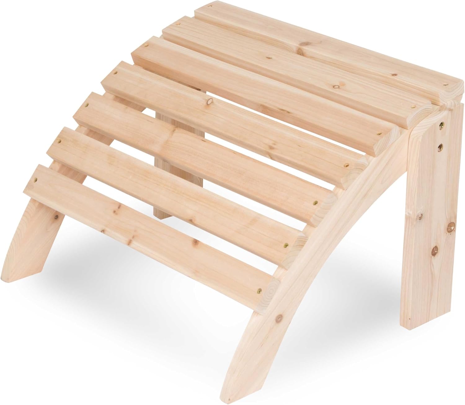 Shine Company Classic Wood Adirondack Chair Ottoman, Natural