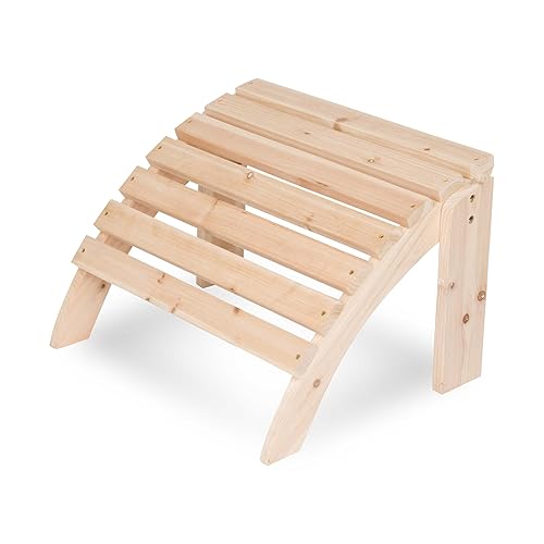 Classic Wood Adirondack Chair Ottoman, Natural