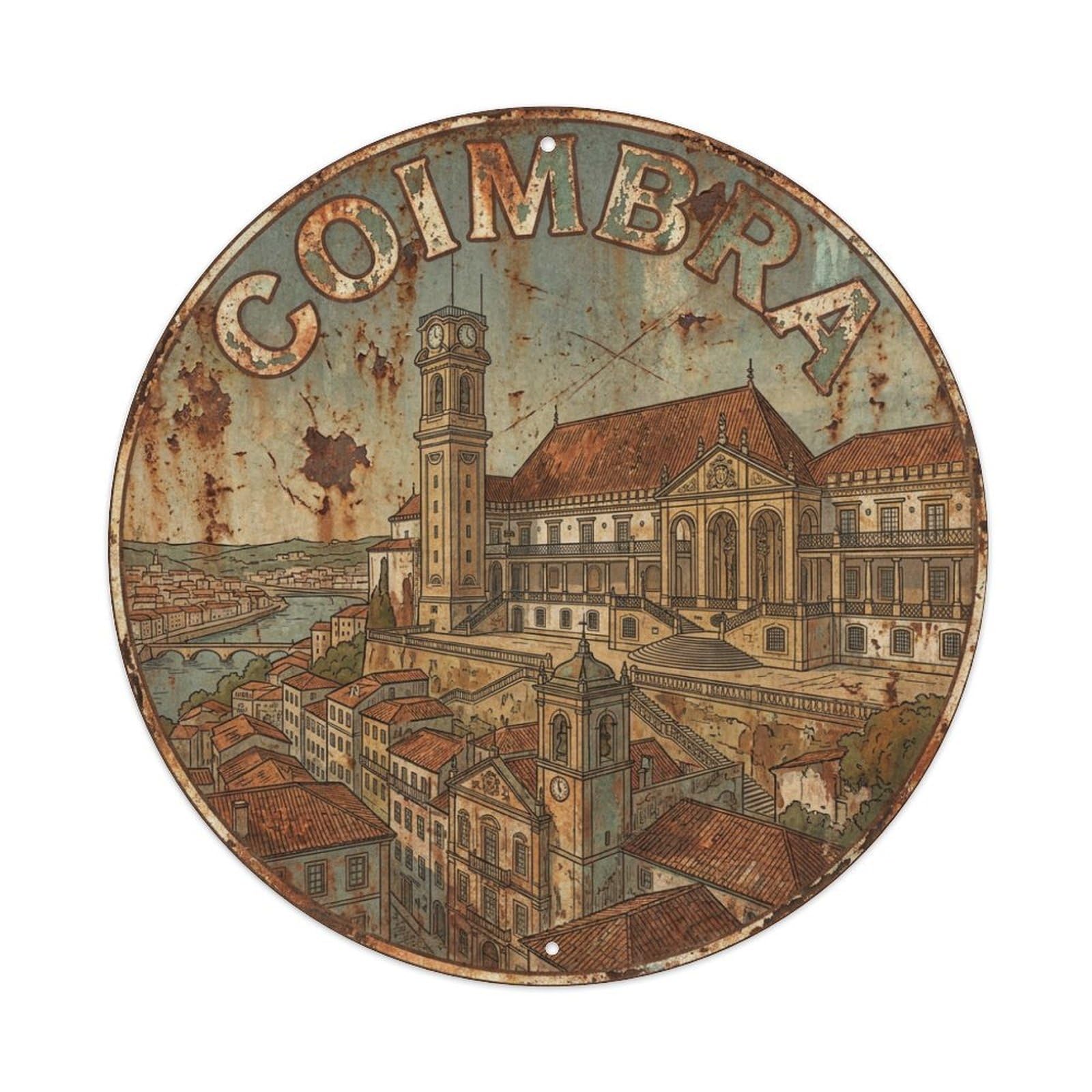 Galvaxio Style Portugal Retro Travel Coimbra Metal Tin Sign