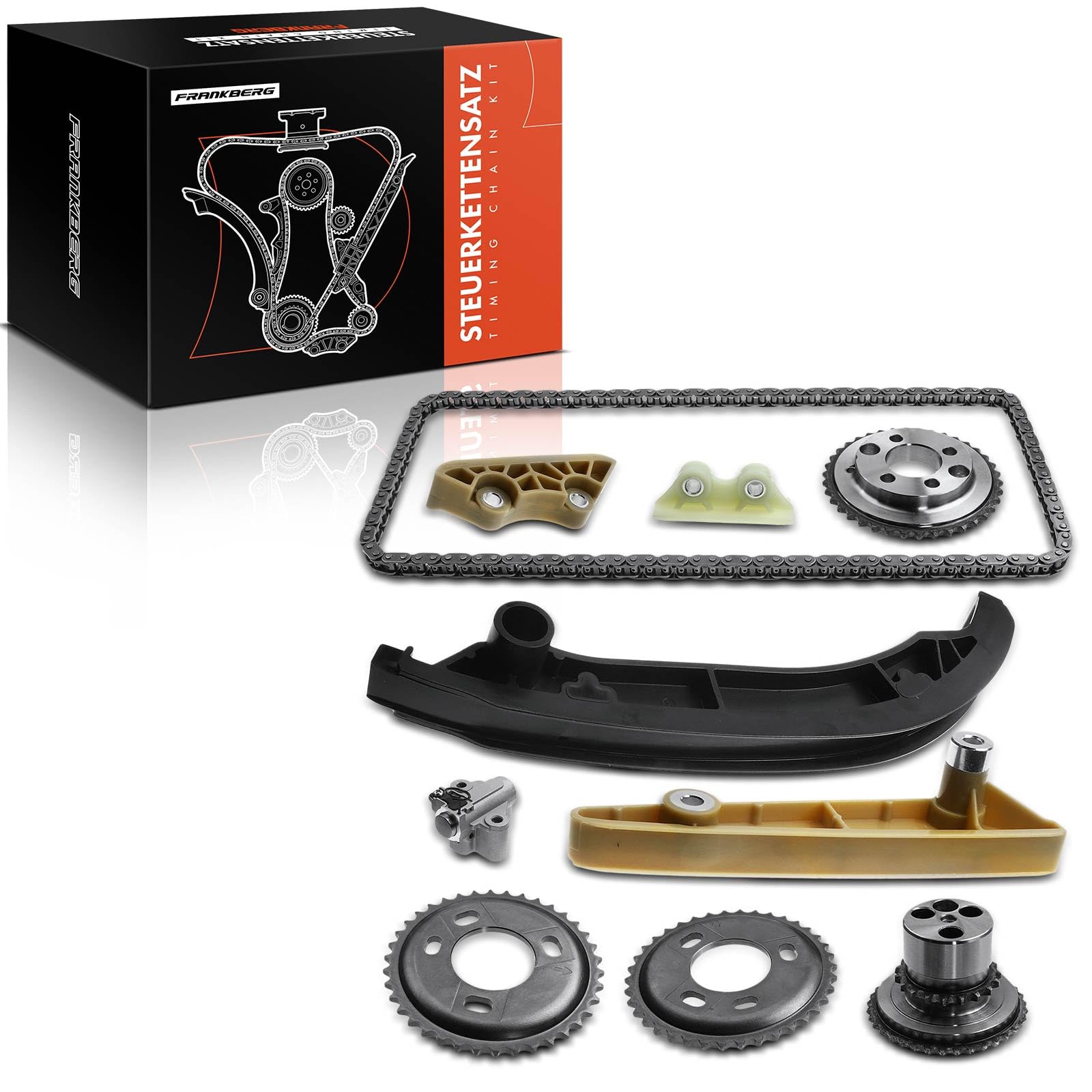 Frankberg Kit catena di distribuzione 1704089 | Compatibile con: Pianale/telaio Transit FF FM FN, Autobus Transit V363 FAD FBD, Transit Box FA, Transit V363 Box FCD FDD