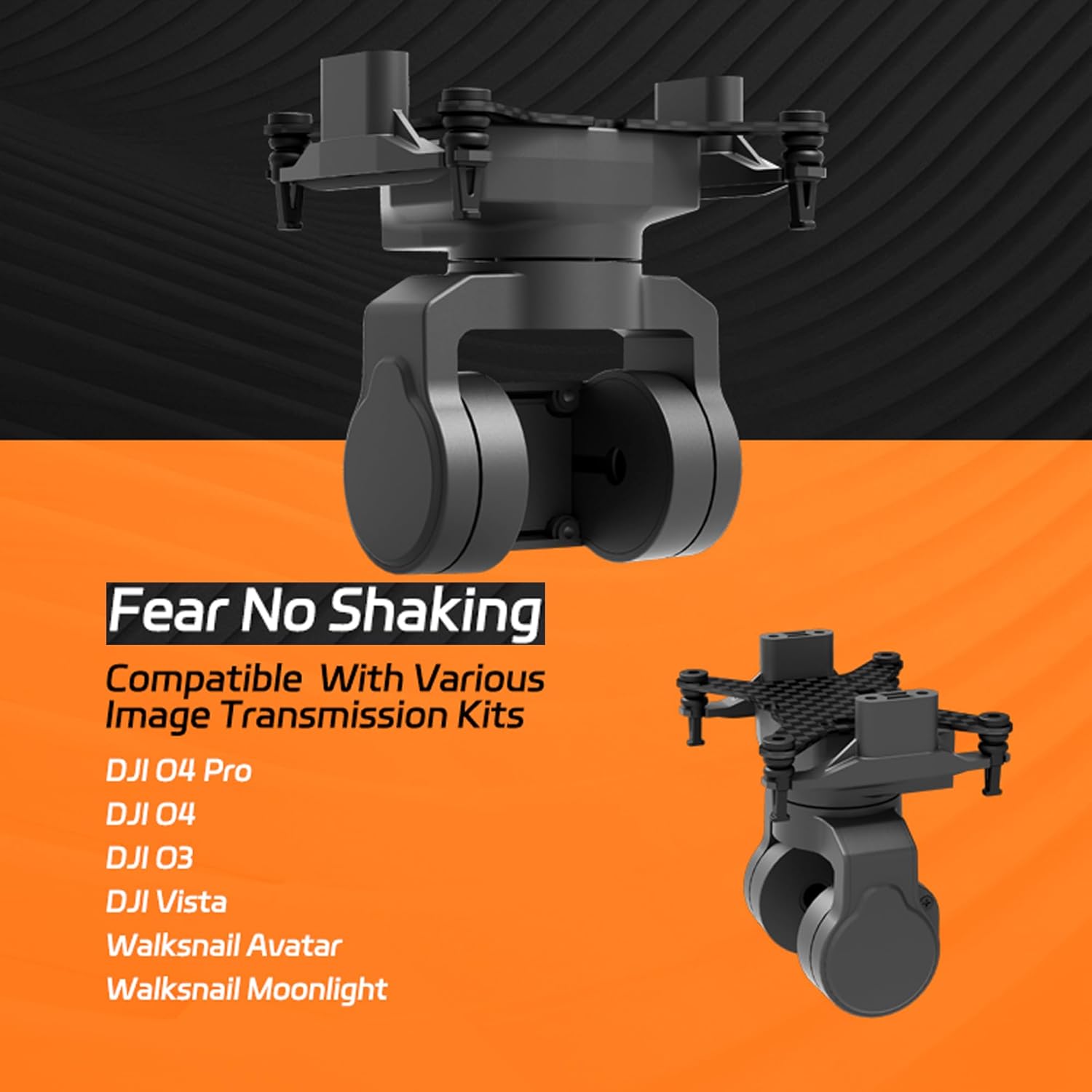 C-20D 2-Axis FPV Camera Gimbal,Pan Tilt Mount,FPV Head Tracking with UART,PWM S.Bus Control Compatible with DJI O4 O3 for Walksnail Runcam&Analog Cameras for RC Car Airplanes Drone (O3 Version)