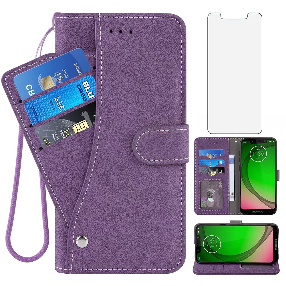 Amazon.com: Compatible with Moto G7 Play/MotoG7 Optimo XT1952DL/Tmobile  Revvlry Wallet Case and Tempered Glass Screen Protector Flip Card Holder  Cell Phone Cover for Motorola MotoG7Play Moto7 G 7 7G G7Play Purple :