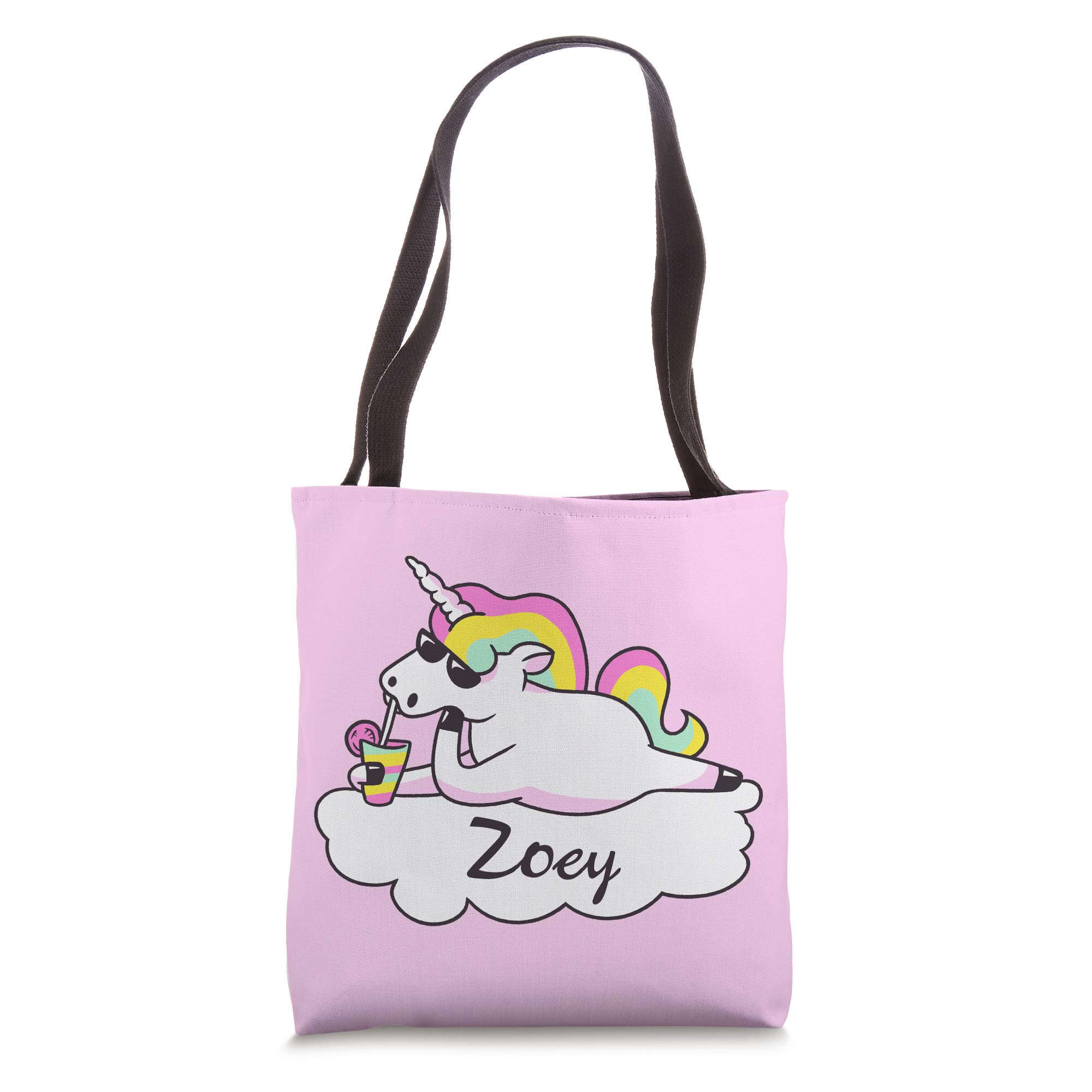 Custom Zoey Gifts & Designs for GirlsFunny Unicorn Zoey Name Gift Trendy Pink Personalized Tote Bag