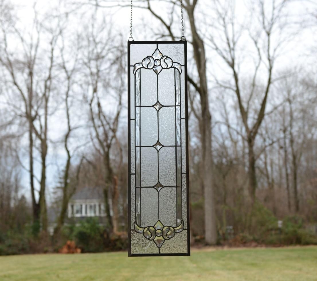 10" X 36" Stunning Tiffany Style Stained Glass Clear