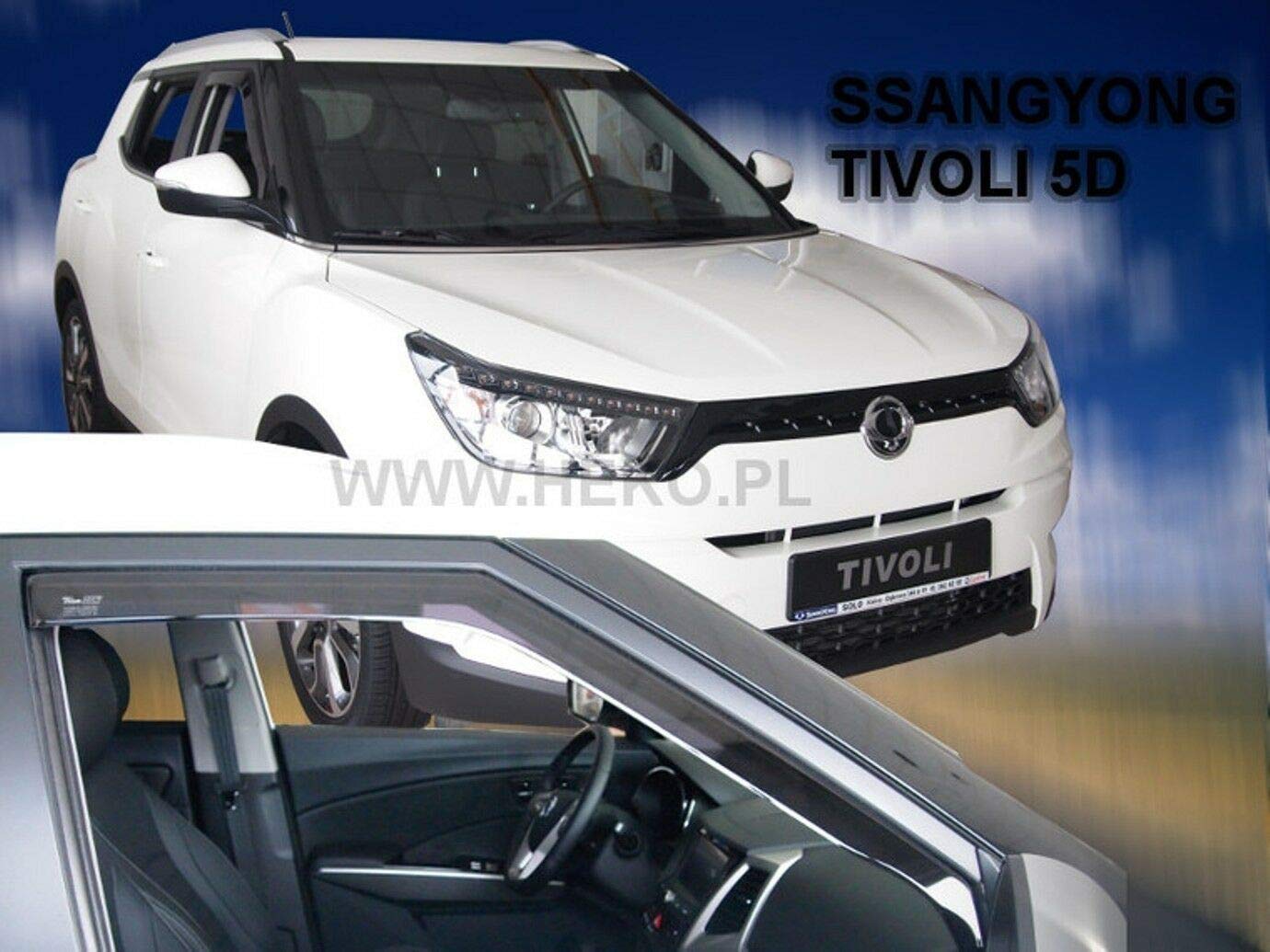 Deflettori D'Aria Per Ssangyong Tivoli Dal 2015 - Set 2 Pezzi Anteriori Antivento E Antipioggia - Foto 2